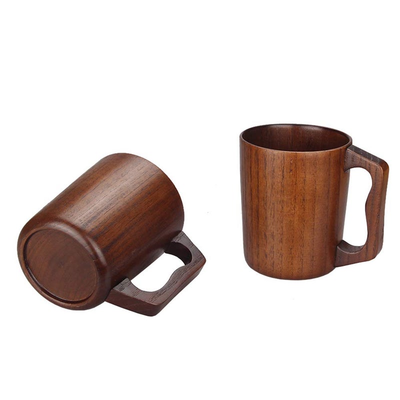 Renawe 12 oz Handmade Wooden Coffee Mug Wood Outdoor Cool Man Cups Unique Camping Guys Tankard Vintage Beer Mugs Stein for Men Gift Unusual Rustic Coffee Tea Cup Fancy Manly Viking Mug - Image 2